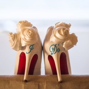 SOLD.  Christian Louboutin white pumps 38.5 custom